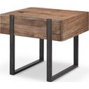 The appearance of Prescott Rustic Honey Rectangular End Table designed by Magnussen in the modern / contemporary interior design. This black piece of furniture  was selected by 1StopBedrooms from Prescott Collection to add a touch of cosiness and style into your home. Sku: T4344-03. Material: Reclaimed Wood.