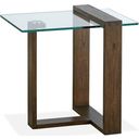 The appearance of Bristow Acorn Glass Rectangular End Table designed by Magnussen in the modern / contemporary interior design. This brown piece of furniture  was selected by 1StopBedrooms from Bristow Collection to add a touch of cosiness and style into your home. Sku: T4527-03T;T4527-03B. Material: Glass.