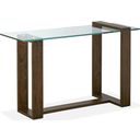 The appearance of Bristow Acorn Glass Rectangular Sofa Table designed by Magnussen in the modern / contemporary interior design. This brown piece of furniture  was selected by 1StopBedrooms from Bristow Collection to add a touch of cosiness and style into your home. Sku: T4527-73T;T4527-73B. Material: Glass.