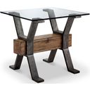 The appearance of Sawyer Toasted Nutmeg Rectangular End Table designed by Magnussen in the modern / contemporary interior design. This brown piece of furniture  was selected by 1StopBedrooms from Sawyer Collection to add a touch of cosiness and style into your home. Sku: T4570-03. Material: Wood.