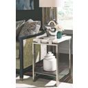 The appearance of Paradox Pearl White Roasted Almond Metal Rectangular Accent Table designed by Magnussen in the modern / contemporary interior design. This white piece of furniture  was selected by 1StopBedrooms from Paradox Collection to add a touch of cosiness and style into your home. Sku: T4852-31. Material: Marble.