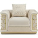 The appearance of Talia Chair In Ivory designed by Glory in the modern / contemporary interior design. This ivory piece of furniture was selected by 1StopBedrooms from Talia Collection to add a touch of cosiness and style into your home. Sku: G0997A-C. Material: Polyester.
