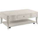 The appearance of Talia Coffee Table In Eggshell designed by American Drew in the transitional interior design. This eggshell piece of furniture  was selected by 1StopBedrooms from Harmony Collection to add a touch of cosiness and style into your home. Sku: 266-910. Material: Wood.