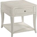 The appearance of Talia Drawer End Table In Eggshell designed by American Drew in the transitional interior design. This eggshell piece of furniture  was selected by 1StopBedrooms from Harmony Collection to add a touch of cosiness and style into your home. Sku: 266-915. Material: Wood.