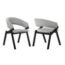 The appearance of Talulah Gray Fabric and Black Veneer Dining Side Chair Set of 2 designed by Armen Living in the transitional interior design. This gray and black piece of furniture was selected by 1StopBedrooms from Talulah Collection to add a touch of cosiness and style into your home. Sku: LCTASIGRBL. Material: Rubberwood.