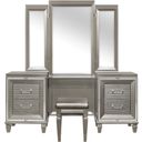 The appearance of Tamsin Silver Gray Metallic Vanity designed by Homelegance in the transitional interior design. This silver piece of furniture  was selected by 1StopBedrooms from Tamsin Collection to add a touch of cosiness and style into your home. Sku: 1616-15R;1616-15L;1616-15M. Material: Engineered Wood.