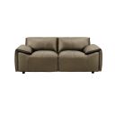 Tanner 74 Inch Top Grain Genuine Leather Loveseat with Padded Arms In Khaki