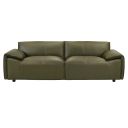 Tanner 92 Inch Top Grain Genuine Leather Sofa with Padded Arms In Green