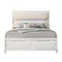 The appearance of Tarian Queen Bed with LED and Storage In White Boucle and Pearl White designed by ACME in the modern / contemporary interior design. This pearl white piece of furniture was selected by 1StopBedrooms from Tarian Collection to add a touch of cosiness and style into your home. Sku: BD02317Q1;BD02317Q2;BD02317Q3;BD02317Q4. Bed Type: Storage Bed. Material: Wood. Bed Size: Queen.
