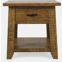 The appearance of Telluride End Table with Storage In Gold designed by Jofran in the country / farmhouse interior design. This gold piece of furniture  was selected by 1StopBedrooms from Telluride Collection to add a touch of cosiness and style into your home. Sku: 1800-13. Material: Pine.