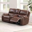 The appearance of Tepic Loveseat In Brown designed by Furniture of America in the transitional interior design. This brown piece of furniture was selected by 1StopBedrooms from Tepic Collection to add a touch of cosiness and style into your home. Sku: TM6012BR-LV. Material: Leather.