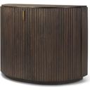 The appearance of Terra Fluted Dark Brown 2-Door Accent Cabinet designed by Mercana in the modern / contemporary interior design. This dark brown piece of furniture  was selected by 1StopBedrooms from Terra Collection to add a touch of cosiness and style into your home. Sku: 69880. Material: Wood.