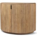 The appearance of Terra Fluted Light Brown Wood 2-Door Accent Cabinet designed by Mercana in the modern / contemporary interior design. This light brown piece of furniture  was selected by 1StopBedrooms from Terra Collection to add a touch of cosiness and style into your home. Sku: 69879. Material: Wood.