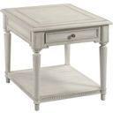 The appearance of Terrace Drawer End Table In White designed by Hammary in the modern / contemporary interior design. This white piece of furniture  was selected by 1StopBedrooms from Terrace Collection to add a touch of cosiness and style into your home. Sku: 206-915. Material: Wood.