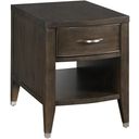 The appearance of Tesha Rectangular Charging Chairside In Velvet designed by Hammary in the transitional interior design. This velvet piece of furniture  was selected by 1StopBedrooms from Tesha Collection to add a touch of cosiness and style into your home. Sku: 375-917. Material: Wood.