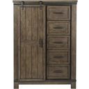 The appearance of Thornwood Hills Rock Beaten Gray Sliding Door Chest designed by Liberty in the rustic / southwestern interior design. This gray piece of furniture was selected by 1StopBedrooms from Thornwood Hills Collection to add a touch of cosiness and style into your home. Sku: 759-BR42. Material: Rubberwood.