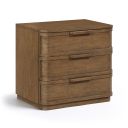 Tiberio Oak Veneer and Solid Wood Nightstand In Brown