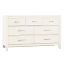 The appearance of Tide and Timber 7 Drawer Dresser In Cream designed by Vaughan Bassett in the traditional interior design. This cream piece of furniture  was selected by 1StopBedrooms from Tide and Timber Collection to add a touch of cosiness and style into your home. Sku: 834-002. Material: Oak Veneer.
