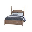The appearance of Tide and Timber Queen Pencil Poster Bed With Footboard Storage In Grey designed by Vaughan Bassett in the traditional interior design. This grey piece of furniture was selected by 1StopBedrooms from Tide and Timber Collection to add a touch of cosiness and style into your home. Sku: 831-558;831-050B;831-502;TT-555T. Bed Type: Poster Bed. Bed Size: Queen. Material: Oak Veneer.