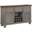 The appearance of Tigard Server In Brown and Gray designed by Homelegance in the traditional interior design. This brown and gray piece of furniture was selected by 1StopBedrooms from Tigard Collection to add a touch of cosiness and style into your home. Sku: 5761GY-40. Material: Acacia.