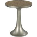 The appearance of Timber Forge Round Chairside Table designed by Hammary in the transitional interior design. This light stain piece of furniture was selected by 1StopBedrooms from Timber Forge Collection to add a touch of cosiness and style into your home. Sku: 054-916. Material: Wood.