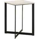 Tobin Square Marble Top End Table White and Black