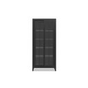 Today's Traditions Sliding Door Display Cabinet In Blacksmith