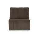 The appearance of Top Tier Armless Recliner In Chocolate designed by Signature Design by Ashley in the modern / contemporary interior design. This chocolate piece of furniture was selected by 1StopBedrooms from Top Tier Collection to add a touch of cosiness and style into your home. Sku: 9270519. Material: Fabric.