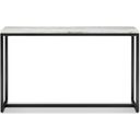 The appearance of Torin Rectangular Sofa Table In White and Black designed by Magnussen in the modern / contemporary interior design. This white and black piece of furniture  was selected by 1StopBedrooms from Torin Collection to add a touch of cosiness and style into your home. Sku: T5759-73. Material: Stone.
