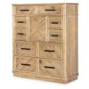 The appearance of Torrance 1 Door and 9 Drawer Chest In Aged Driftwood designed by Legacy Classic in the coastal interior design. This aged driftwood piece of furniture  was selected by 1StopBedrooms from Torrance Collection to add a touch of cosiness and style into your home. Sku: 4380-2400. Material: Oak Veneer.