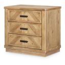The appearance of Torrance 3 Drawer Nightstand In Aged Driftwood designed by Legacy Classic in the coastal interior design. This aged driftwood piece of furniture  was selected by 1StopBedrooms from Torrance Collection to add a touch of cosiness and style into your home. Sku: 4380-3100. Material: Oak Veneer.