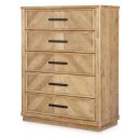 The appearance of Torrance 5 Drawer Chest In Aged Driftwood designed by Legacy Classic in the coastal interior design. This aged driftwood piece of furniture  was selected by 1StopBedrooms from Torrance Collection to add a touch of cosiness and style into your home. Sku: 4380-2200. Material: Oak Veneer.