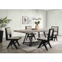 The appearance of Tottenham Table In Black designed by Furniture of America in the modern / contemporary interior design. This black piece of furniture was selected by 1StopBedrooms from Tottenham Collection to add a touch of cosiness and style into your home. Sku: FM3222BK-T. Material: Fabric. Table Top Shape: Rectangular. Size: 39" x 84".