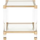 The appearance of Traditions Nouveau End Table In Brushed Brass and Clear designed by Essentials For Living in the transitional interior design. This brushed brass/clear piece of furniture was selected by 1StopBedrooms from Traditions Collection to add a touch of cosiness and style into your home. Sku: 6074.BBRS/CLR. Material: Steel.