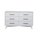 The appearance of Tranquility Dresser In White designed by Alpine in the modern / contemporary interior design. This white piece of furniture was selected by 1StopBedrooms from Tranquility Collection to add a touch of cosiness and style into your home. Sku: 1867-03. Material: Mahogany.