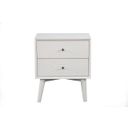 The appearance of Tranquility Nightstand In White designed by Alpine in the modern / contemporary interior design. This white piece of furniture was selected by 1StopBedrooms from Tranquility Collection to add a touch of cosiness and style into your home. Sku: 1867-02. Material: Mahogany.