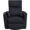 The appearance of Traverse Swivel Glider Reclining Chair In Black designed by Homelegance in the modern / contemporary interior design. This black piece of furniture was selected by 1StopBedrooms from Traverse Collection to add a touch of cosiness and style into your home. Sku: 8555BK-1SW. Material: Corduroy.