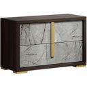 The appearance of Travertine Night Stand In Dark Oak And Gray designed by J&M in the modern / contemporary interior design. This grey and oak piece of furniture was selected by 1StopBedrooms from Travertine Collection to add a touch of cosiness and style into your home. Sku: 18772-NS. Material: MDF.