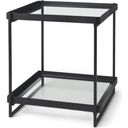 The appearance of Trey Black Metal With Glass Accent Table designed by Mercana in the modern / contemporary interior design. This black piece of furniture  was selected by 1StopBedrooms from Trey Collection to add a touch of cosiness and style into your home. Sku: 69787. Material: Metal.