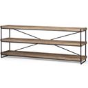 The appearance of Trey I Brown Wood And Black Iron Console Table designed by Mercana in the modern / contemporary interior design. This black and brown piece of furniture  was selected by 1StopBedrooms from Trey Collection to add a touch of cosiness and style into your home. Sku: 68217. Material: Wood.