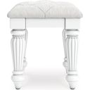 The appearance of Trindura Vanity Stool In White designed by Signature Design by Ashley in the traditional interior design. This white piece of furniture was selected by 1StopBedrooms from Trindura Collection to add a touch of cosiness and style into your home. Sku: NCB1819-01. Material: Fabric.