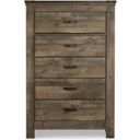 The appearance of Trinell Brown Five Drawer Chest designed by Signature Design by Ashley in the transitional interior design. This brown piece of furniture  was selected by 1StopBedrooms from Trinell Collection to add a touch of cosiness and style into your home. Sku: B446-46. Material: Wood.