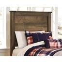 The appearance of Trinell Brown Twin Panel Headboard Only designed by Signature Design by Ashley in the transitional interior design. This brown piece of furniture was selected by 1StopBedrooms from Trinell Collection to add a touch of cosiness and style into your home. Sku: B446-53. Material: Wood. Bed Size: Twin.