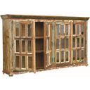 Trinidad 4 Door Glass Buffet In Brown and Multi