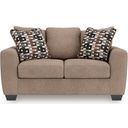 The appearance of Triston-Peaks Loveseat In Suede designed by Signature Design by Ashley in the modern / contemporary interior design. This suede piece of furniture was selected by 1StopBedrooms from Triston-Peaks Collection to add a touch of cosiness and style into your home. Sku: 3020435. Material: Suede.