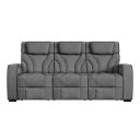 Tundra Motion Sofa with DDT and LED In Simba Slate and Black Welt