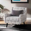 The appearance of Turnham Accent Chair In White and Black designed by Furniture of America in the transitional interior design. This white/black piece of furniture was selected by 1StopBedrooms from Turnham Collection to add a touch of cosiness and style into your home. Sku: FM61112WH-CH-PT. Material: Fabric.