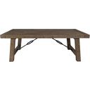 The appearance of Tuscany Coffee Table In Distressed Brown designed by Classic Home in the transitional interior design. This distressed brown piece of furniture  was selected by 1StopBedrooms from Tuscany Collection to add a touch of cosiness and style into your home. Sku: 51030830. Material: Reclaimed Pine Wood.