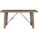 The appearance of Tuscany Console Table In Distressed Brown designed by Classic Home in the transitional interior design. This distressed brown piece of furniture  was selected by 1StopBedrooms from Tuscany Collection to add a touch of cosiness and style into your home. Sku: 51030832. Material: Reclaimed Pine Wood.