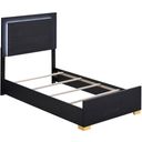 The appearance of Marceline Twin Bed with LED Headboard Black designed by Coaster in the modern / contemporary interior design. This black piece of furniture was selected by 1StopBedrooms from Marceline Collection to add a touch of cosiness and style into your home. Sku: 222831TB1;222831TB2. Bed Type: Panel Bed. Material: Wood. Bed Size: Twin.